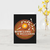 70er Bowling und Billard Karte (Gelbe Blume)