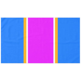 70er Bright Blue Pink Gelb Weiße Streifen Tischdecke