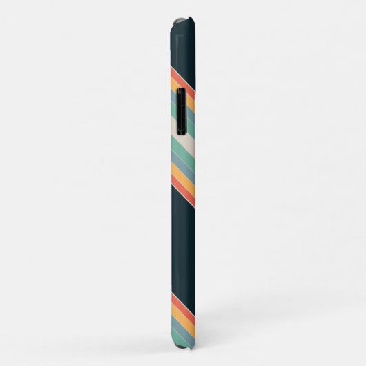70er bunt Streifen Monogramm Initialen ästhetisch Case-Mate iPhone Hülle (Hinten/Rechts)