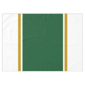 70er Camp Grünbraune Rennstreifen auf Weiß Tischdecke (Vorderseite (Horizontal))