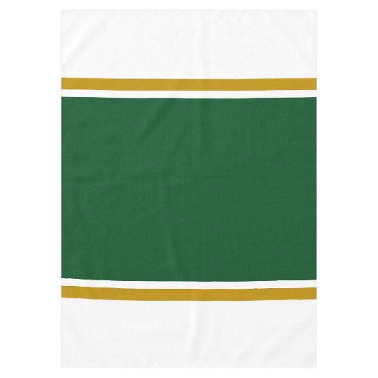 70er Camp Grünbraune Rennstreifen auf Weiß Tischdecke (Vorderseite)