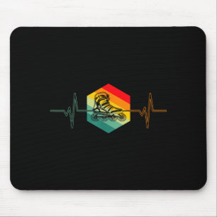 70er Cool Vintage Retro Rollschuhe Skaten Hören Mousepad