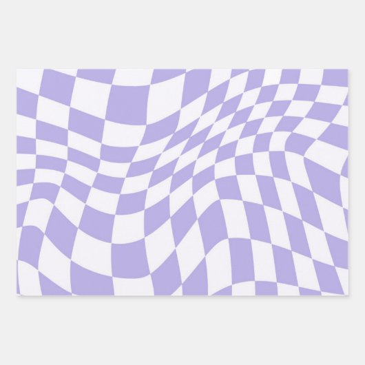 70er der lila hintereinander geometrischen Streife Geschenkpapier Set (Vorderseite 3)