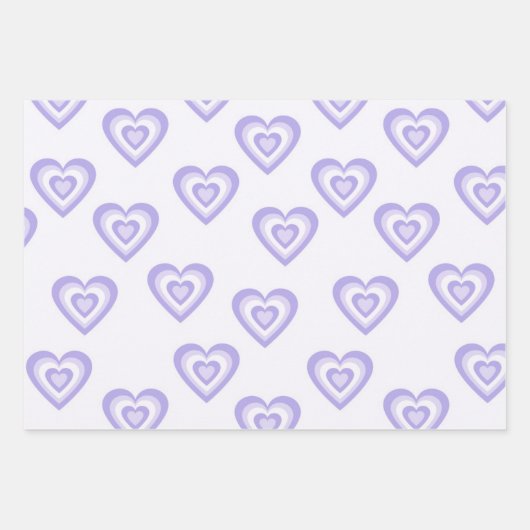 70er der lila hintereinander geometrischen Streife Geschenkpapier Set (Vorderseite 2)