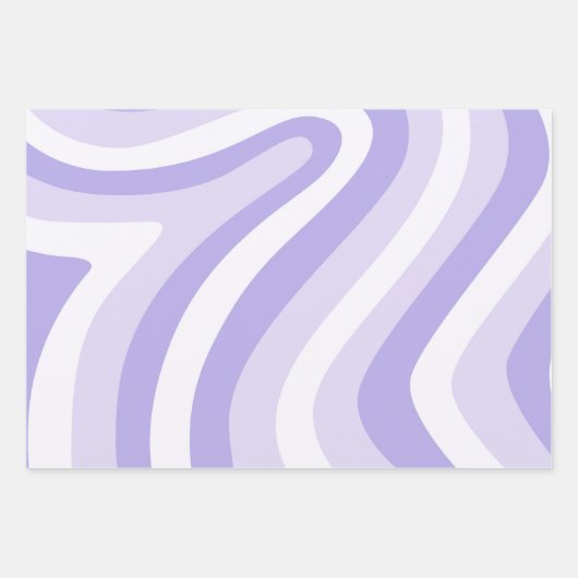 70er der lila hintereinander geometrischen Streife Geschenkpapier Set (Vorderseite)