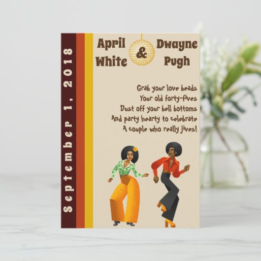 70er Disco-Art-Einladung Einladung (Stehend Vorderseite)