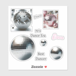 70er Disco Ball Dance Vinyl Set Aufkleber