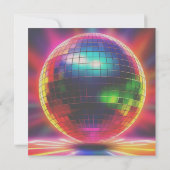70er Disco Ball Retro Nostalgie Einladung Hochzeit (Rückseite)