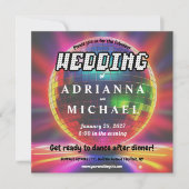 70er Disco Ball Retro Nostalgie Einladung Hochzeit (Vorderseite)