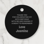 70er Disco Geburtstag Silberner Glitzer Ball Viele Geschenkanhänger (Rückseite)