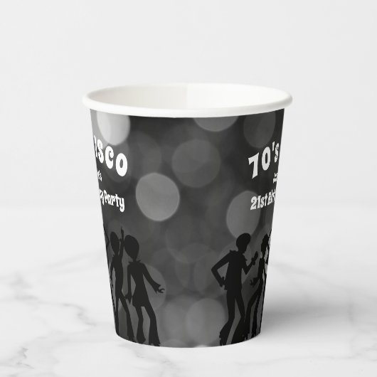 70er Disco Geburtstagsparty Pappbecher (Links)