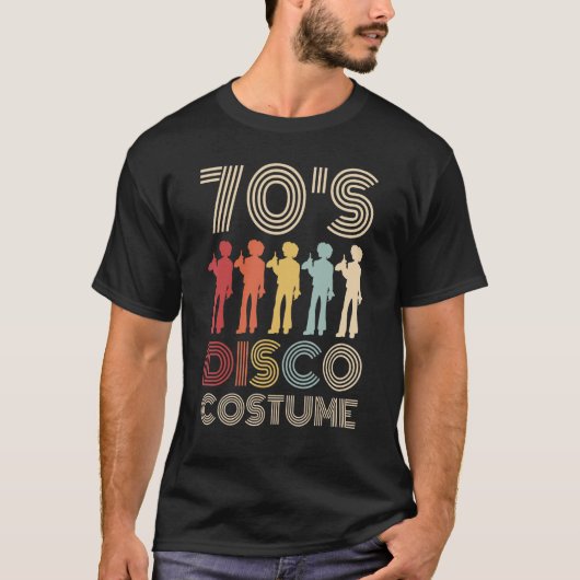 70er Disco Kostüm 70 Stile 1970er Men Themed Party T-Shirt (Vorderseite)