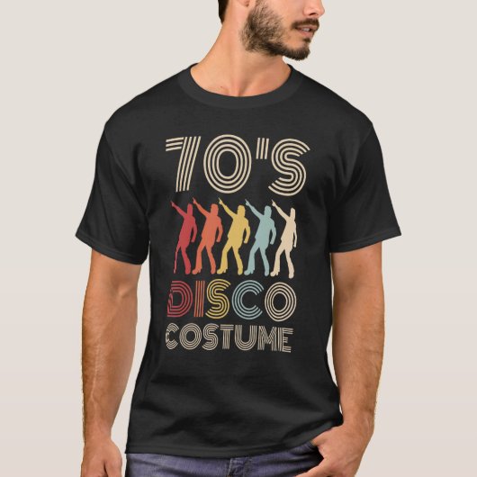 70er Disco Kostüm 70 Stile 1970er Men Themed Party T-Shirt (Vorderseite)