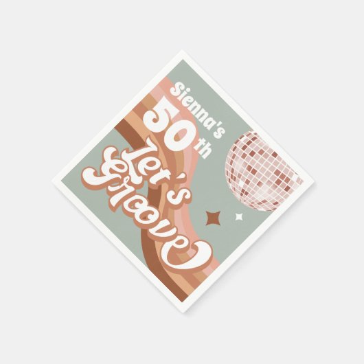 70er Disco Party Napkins Serviette (Ecke)