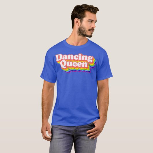 70er Disco Rainbow Dancing Queen T-Shirt (Vorne ganz)