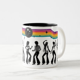 70er Disco-Tanzparty Zwei-Ton-Kaffeetasse Zweifarbige Tasse