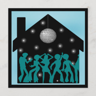 70er Disco Theme House Party Einladung