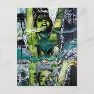 70er Dusche Postkarte