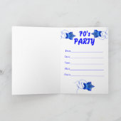 70er Einladung mit Diskoball und Regenbogen (Innenseite)