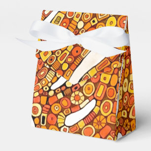 70er Farben Rot Orange Gelb Abstractes Design Geschenkschachtel