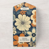 70er Floral Wedding All In One Einladung (Außenbereich)