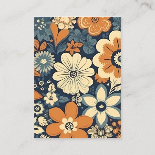 70er Floral Wedding Begleitkarte (Rückseite)