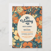 70er Floral Wedding Einladung (Vorderseite)