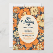 70er Floral Wedding Einladung (Vorderseite)