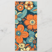 70er Floral Wedding Menükarte (Rückseite)