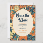 70er Floral Wedding Save The Date (Vorderseite)