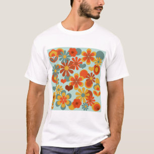 70er Flower-Power-Shirt T-Shirt