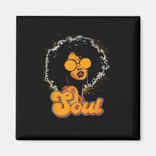 70er Funk Afro Women Soul Retro Vintag Style Black Magnet