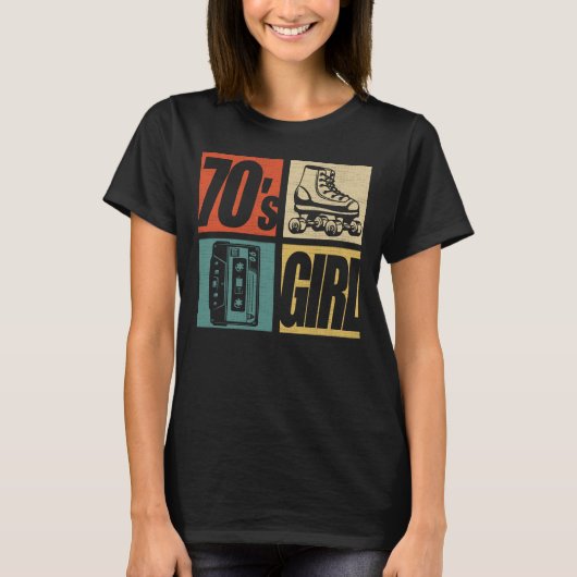 70er Girl 1970er Fashion 70 Theme Party Seventies T-Shirt (Vorderseite)