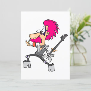70er Glam-Rock-Star Pink-Mohawk-Punk-Musiker Einladung