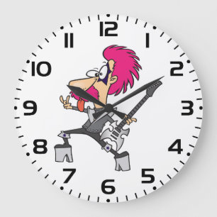 70er Glam Rock Star Pinkter Mohawk Punk Musiker Große Wanduhr