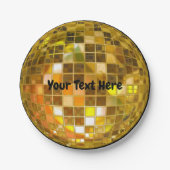70er Gold Disco Ball 7" Papierplatte Pappteller (Vorderseite)