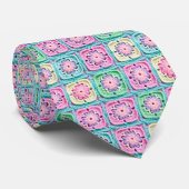 70er Granny Square Crochet Schlips Krawatte (Gerollt)