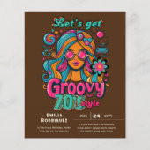 70er Groovy Boogie Retro Disco Geburtstagsparty (Vorderseite)