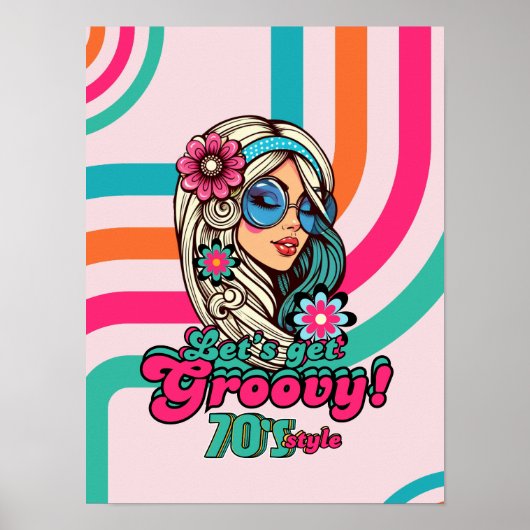 70er Groovy Boogie Retro Disco Poster (Vorne)