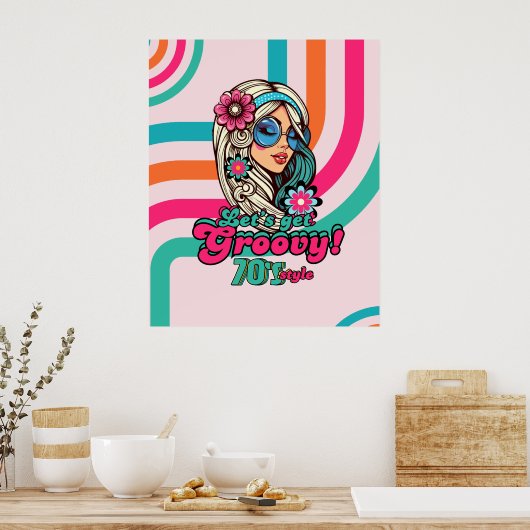 70er Groovy Boogie Retro Disco Poster (Küche)