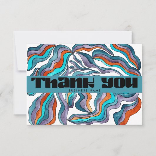 70er Groovy Business Retro-Paket Beilage Dankeskarte (Vorderseite)