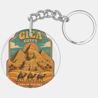 70er Groovy Große Pyramiden von Giza Schlüsselanhänger
