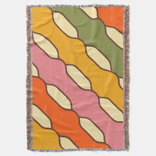 70er Groovy Retro Farbiges Muster Decke (Vorderseite Vertikal)