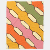 70er Groovy Retro Farbiges Muster Fleecedecke (Vorderseite)