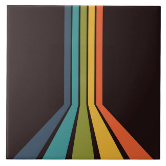 70er Groovy Retro Farbiges Muster Fliese