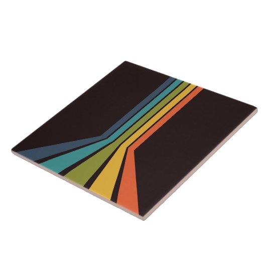 70er Groovy Retro Farbiges Muster Fliese (Seite)