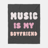 70er Groovy Typografie - Musik ist mein Freund Fleecedecke (Vorderseite)