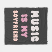 70er Groovy Typografie - Musik ist mein Freund Fleecedecke (Vorderseite (Horizontal))