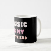 70er Groovy Typografie - Musik ist mein Freund Kaffeetasse (VorderseiteRechts)