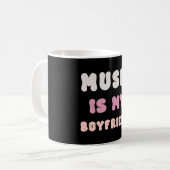 70er Groovy Typografie - Musik ist mein Freund Kaffeetasse (Vorderseite Links)